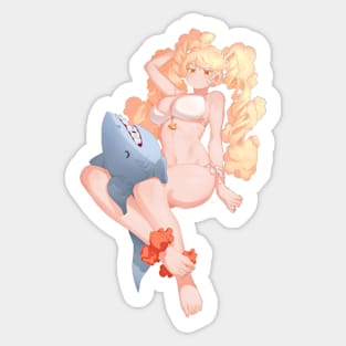 Bikini Mofuko and Shark Sticker